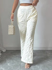 Textured High Waist Wide Leg Pants  Style Ratio
