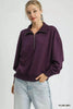 Umgee Half Zip Drop Shoulder Sweatshirt  Style Ratio