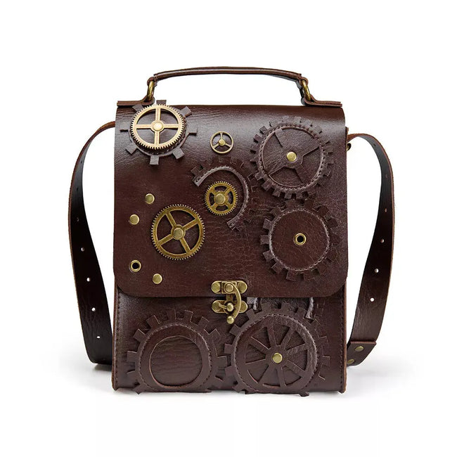 Steampunk Gear Decorated Crossbody Bag  Style Ratio