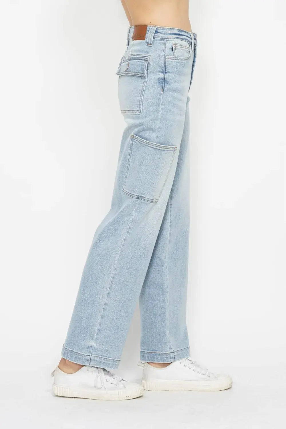 Judy Blue Full Size High Waist Straight Cargo Jeans  Style Ratio