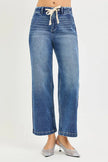 RISEN Elastic Band High Rise Cropped Wide Jeans  Style Ratio