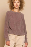 POL Round Neck Backless Sweater with Ribbed Edge  Style Ratio