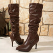 Pointed-Toe Stiletto Heel Knee-High Boots  Style Ratio