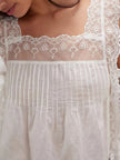 Lace-Trimmed Eyelet Square Neck Top  Style Ratio