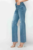 bytos Full Size Distressed High Rise Straight Jeans  Style Ratio