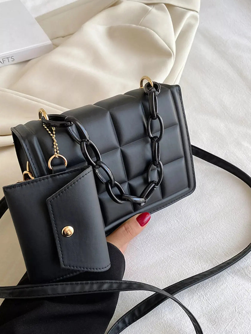 Quilted Chain Strap Crossbody Bag  Style Ratio