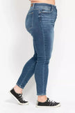 Judy Blue Full Size High Rise Button Fly Skinny Jeans Plus Size  Style Ratio