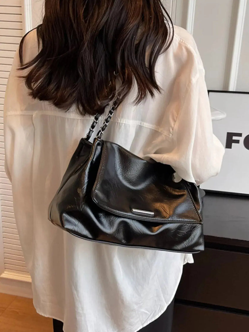Chain Accent Flap Shoulder Bag  Style Ratio
