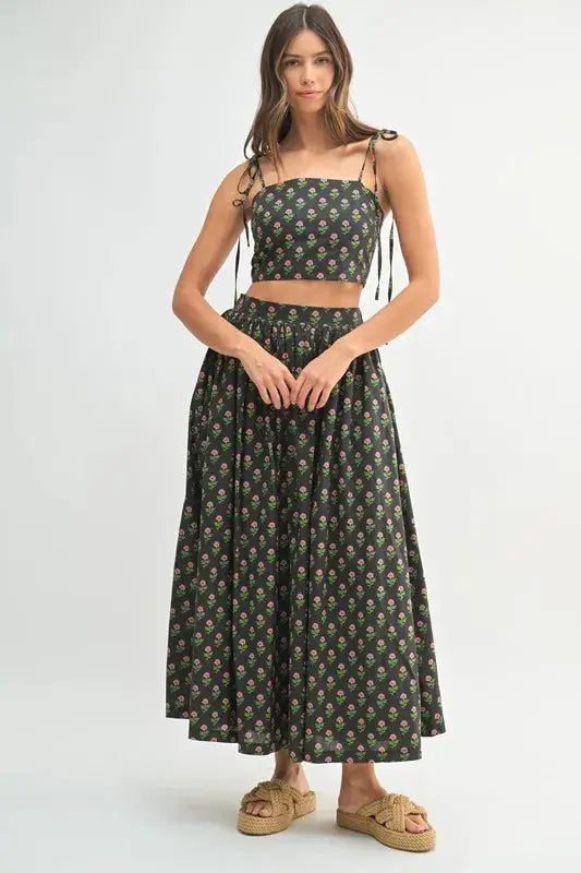 MABLE Floral Crop Top and Skirt Set  Style Ratio