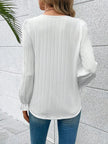 V-Neck Lace Detail Flounce Sleeve Blouse  Style Ratio