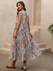 Paisley Print Tie Neck Sleeveless Midi Dress  Style Ratio