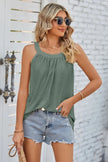 Openwork Round Neck Wide Strap Tank  Style Ratio