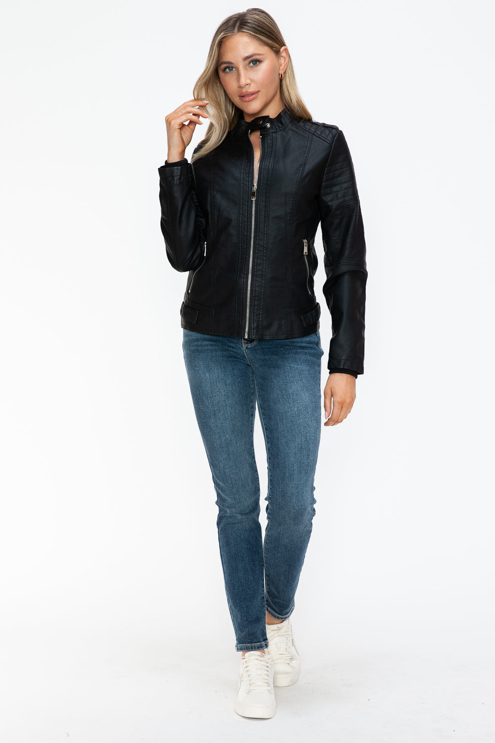 Biker Jacket with Side Zip Pockets