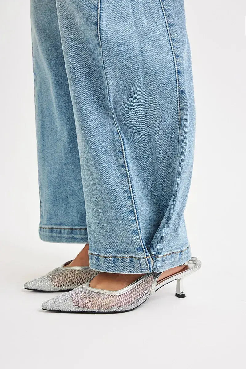 RISEN Mid Rise Wide Barrel Transferable Leg Snap Jeans  Style Ratio