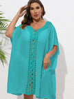Crochet Trim V-Neck Beach Cover Up  Style Ratio