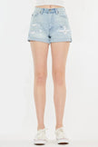 Kancan High Rise Repaired Mom Denim Shorts  Style Ratio