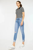 Kancan Distressed Cat's Whiskers Button Fly Jeans  Style Ratio