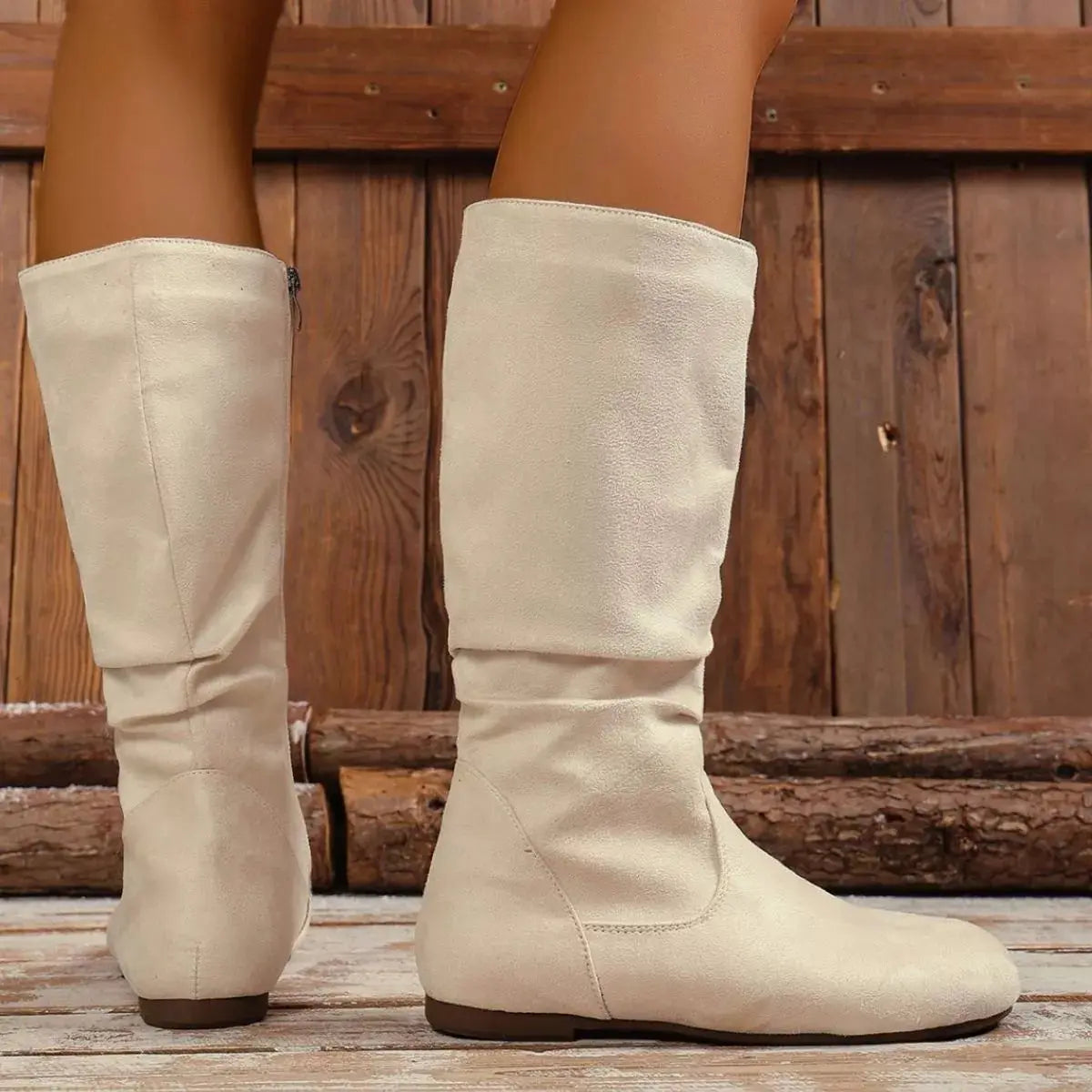 Round Toe Side Zip Boots  Style Ratio