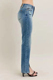 Judy Blue Full Size High Waist Vintage Wash Front Seam & Slit Straight Plus Size  Style Ratio