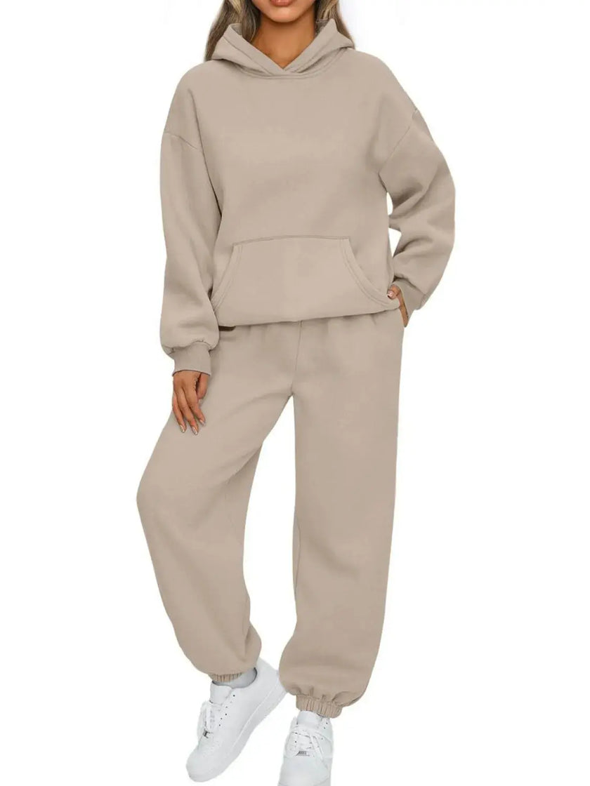 Full Size Kangaroo Pocket Hoodie and Joggers Set  Style Ratio