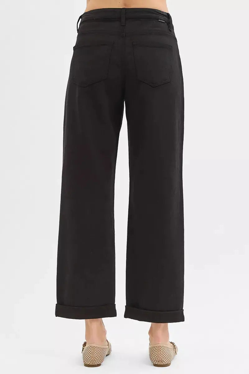 RISEN Tummy Control Mid Rise Ankle Barrel Relaxed Baggy Jeans  Style Ratio