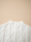 Pearled Mock Neck Textured Knit Sweater  Style Ratio