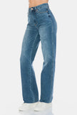 Judy Blue Full Size Tummy Control Cut Raw Hem Straight Jeans  Style Ratio