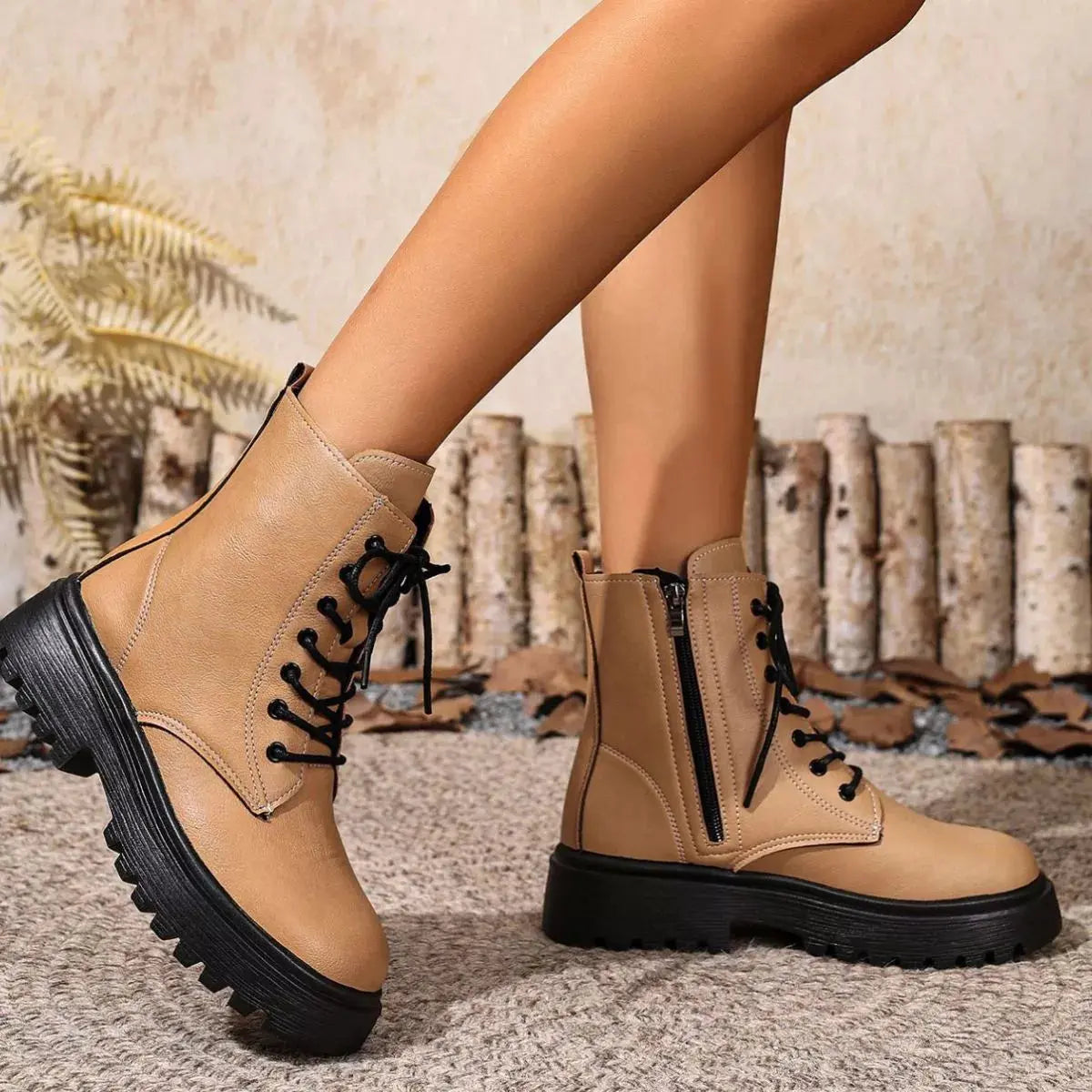 Round Toe Block Heels Boots  Style Ratio
