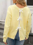 Bow-Back Round Neck Sweater  Style Ratio
