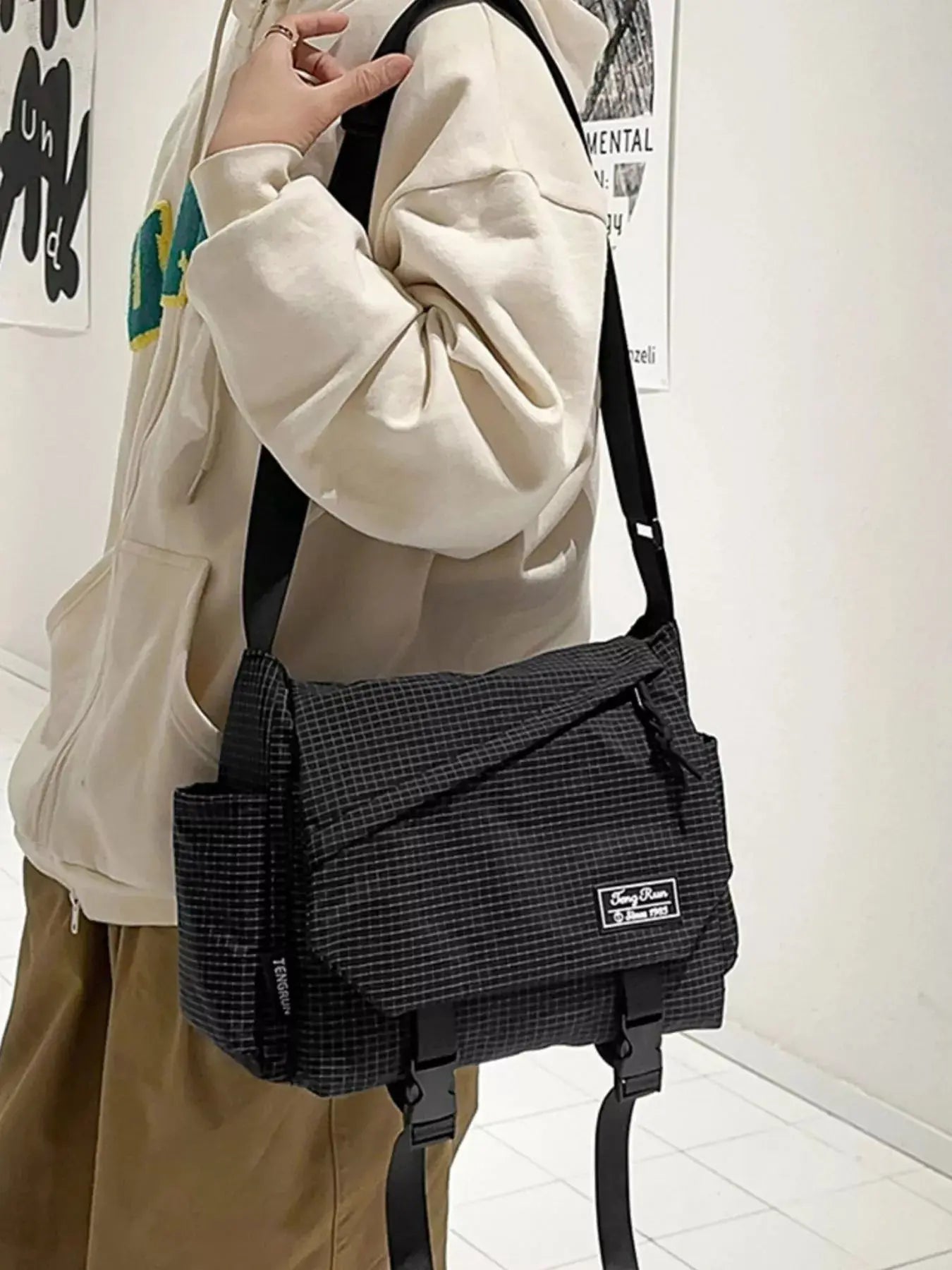 Plaid Buckle Flap Crossbody Bag  Style Ratio