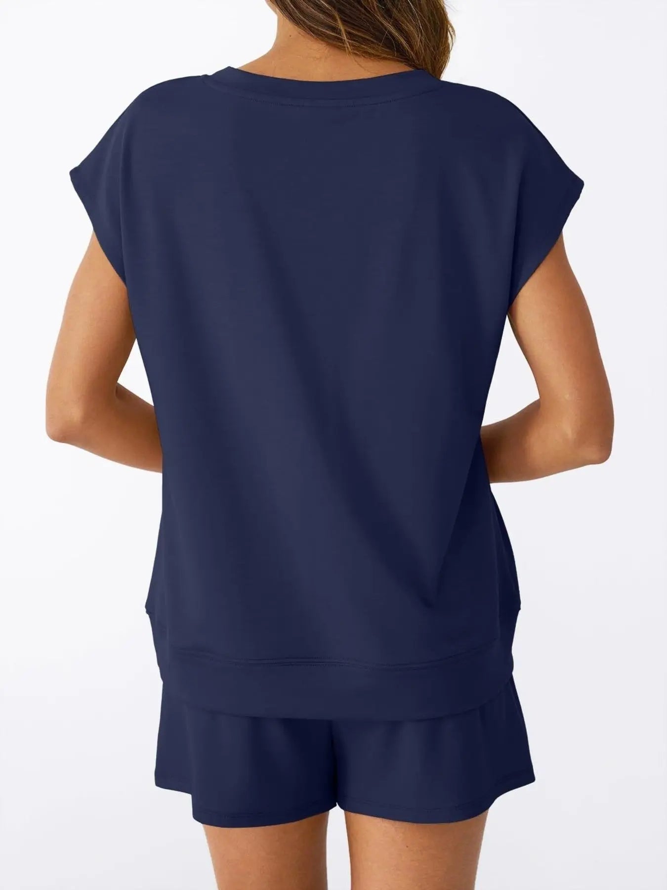 Casual V-Neck T-Shirt and Shorts Set  Style Ratio