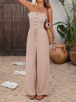 Smocked Tube Top Wide Leg Jumpsuit  Style Ratio