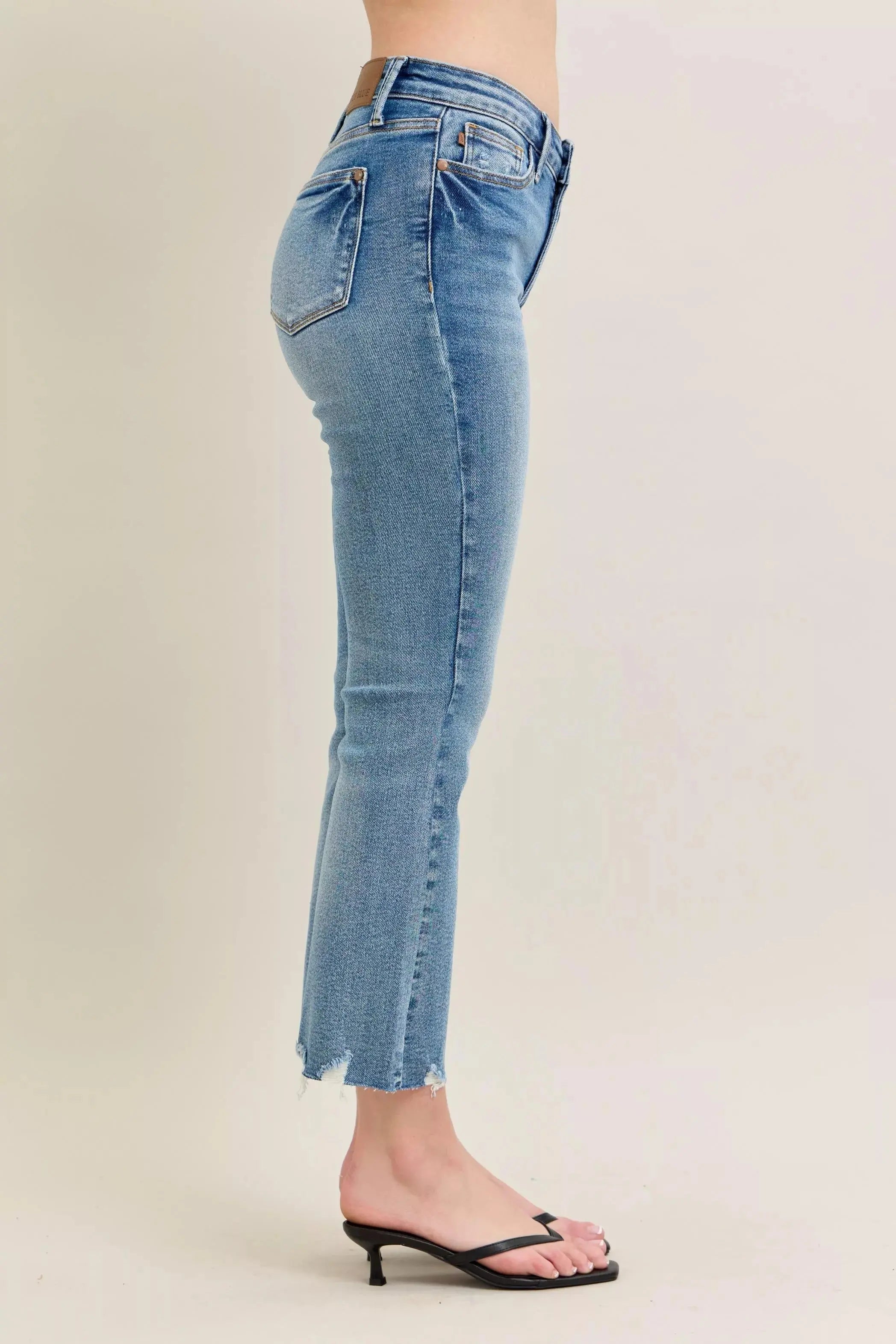Judy Blue Mr Vintage Wash Destroy Hem Kick Flare Jeans  Style Ratio