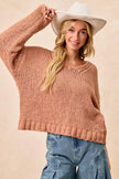BiBi Chunky Knit Sweater with Flower Detail Sleeves  Style Ratio