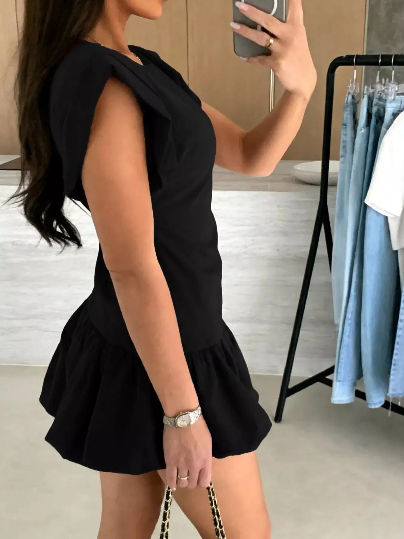 Ruffle Hem Mini Dress  Style Ratio