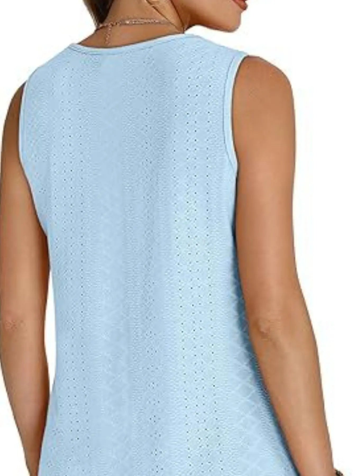 Eyelet V-Neck Tank  Style Ratio