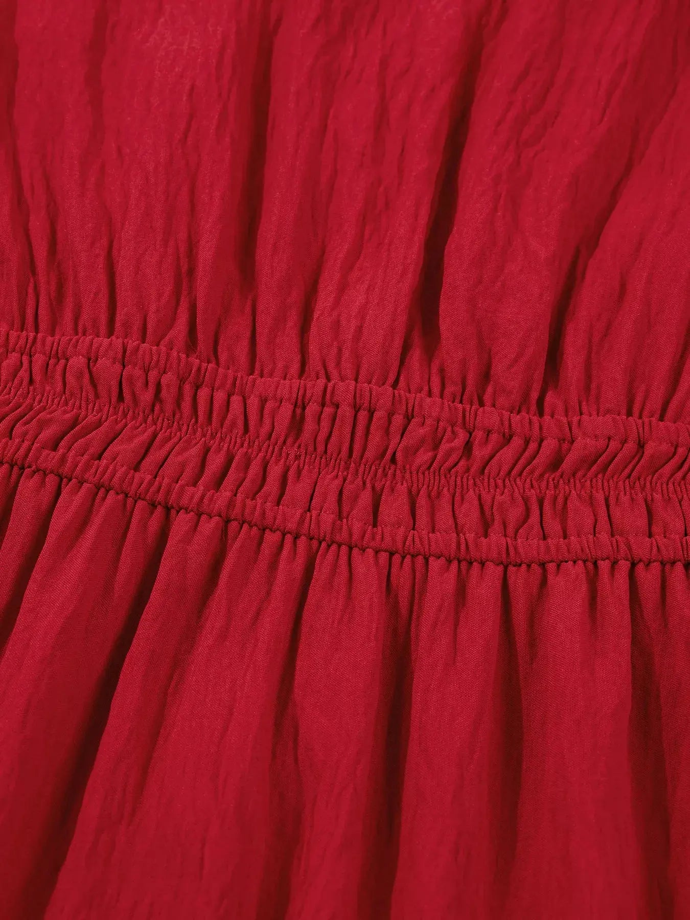 Contrast Embroidered Detail Cinched Waist Tiered Long Sleeve Maxi Dress  Style Ratio