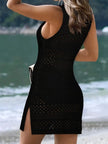 Crochet Knit Cover-Up Dress with Side Slit  Style Ratio