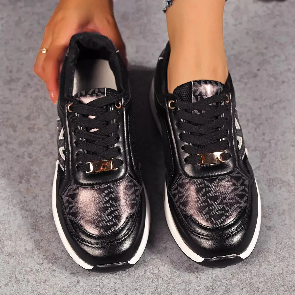 Lace Up Round Toe Sneakers  Style Ratio