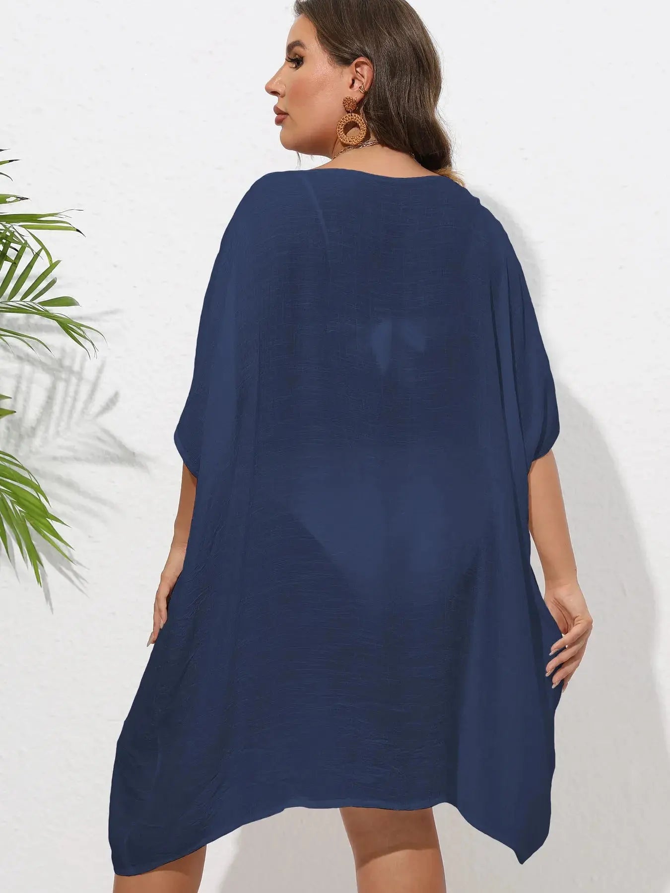 Crochet Trim V-Neck Beach Cover Up  Style Ratio