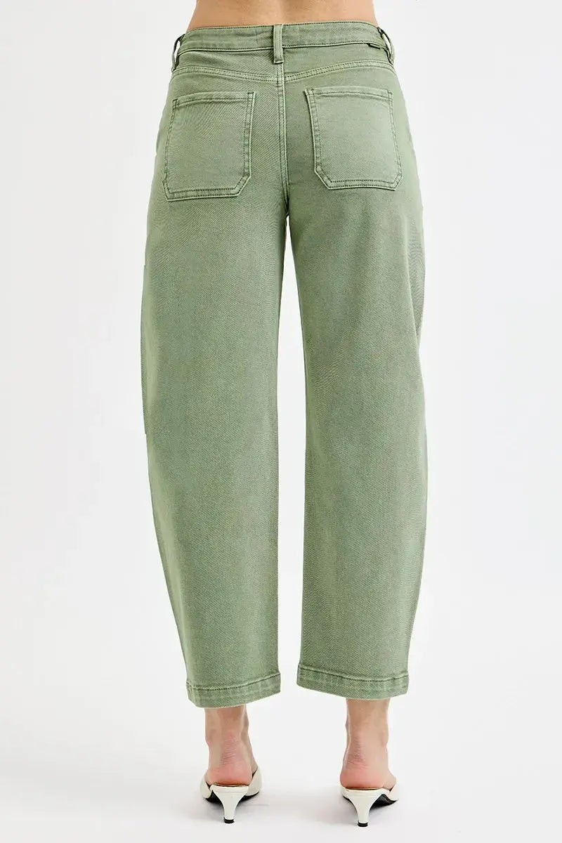 RISEN Tummy Control High Rise Crop Barrel Jeans  Style Ratio