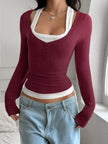 Slim Fit Long Sleeve Two Piece Shirt  Style Ratio