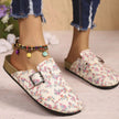 Floral Print Buckle Decor Slip-Ons  Style Ratio