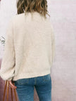 Fuzzy Button-Up Long Sleeve Cardigan  Style Ratio