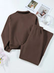 Collared Sweatshirt and High Waist Pants Active Set  Style Ratio