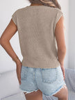 Cable Knit Cap Sleeve Knit Top  Style Ratio