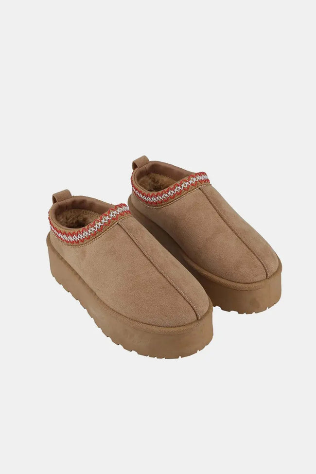 Weeboo Platform Embroidered Trim Slip-On Boots  Style Ratio