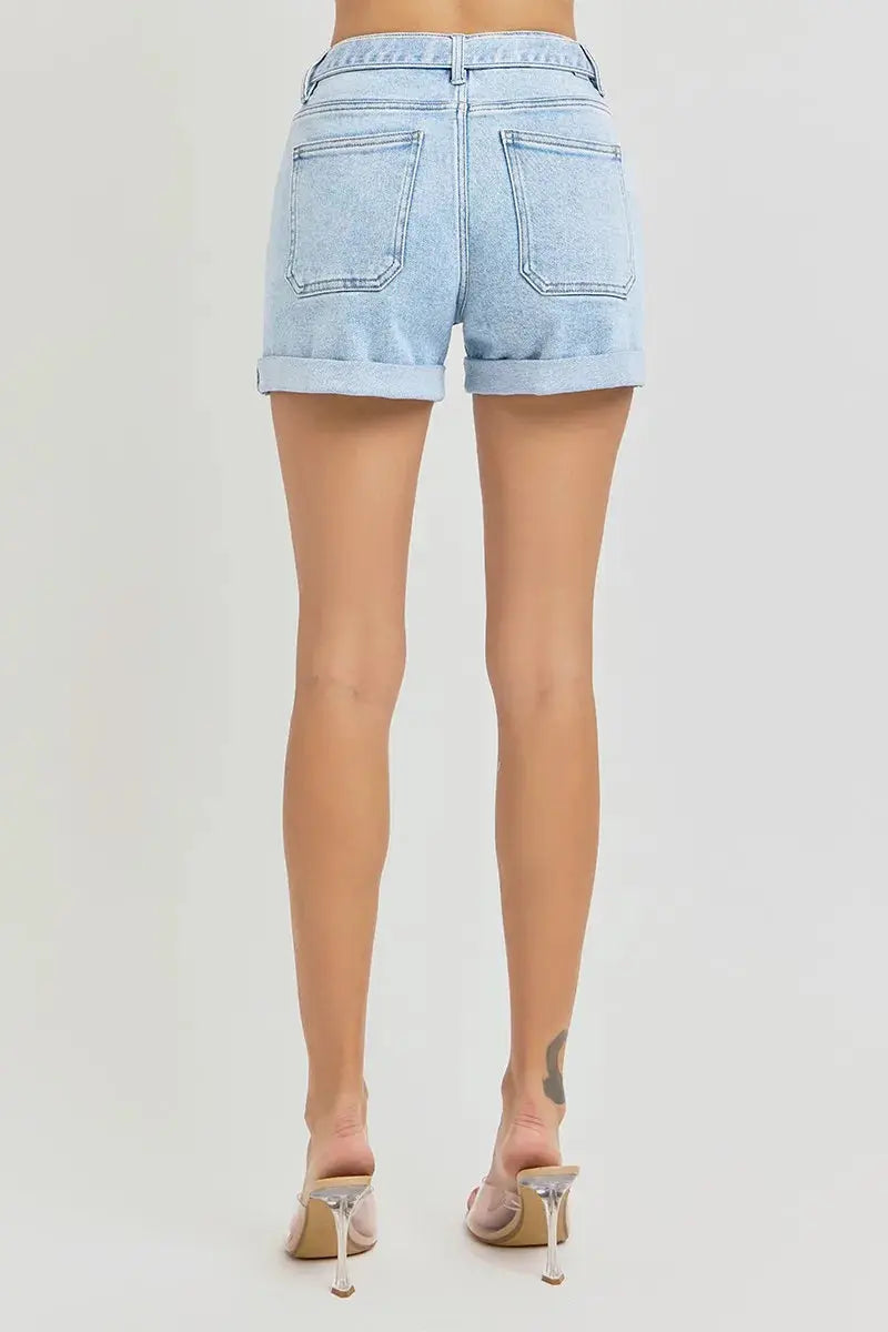 RISEN High Rise Belted Roll Up Shorts  Style Ratio