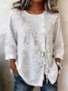 Full Size Floral Embroidered Button-Down Shirt  Style Ratio