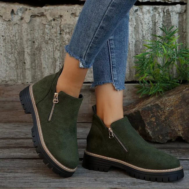 Ankle Boots with Zipper Detail  Style Ratio